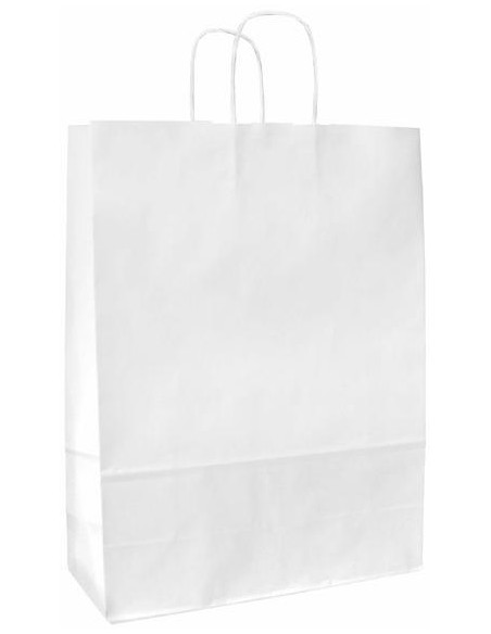 BOLSA DE PAPEL ASA RETORCIDA 18x24+8 ANÓNIMA BLANCO (CAJA 400 UDS.)