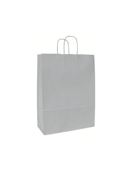 BOLSA DE PAPEL ASA RETORCIDA 18x24+8 ANÓNIMA BLANCO (CAJA 400 UDS.)