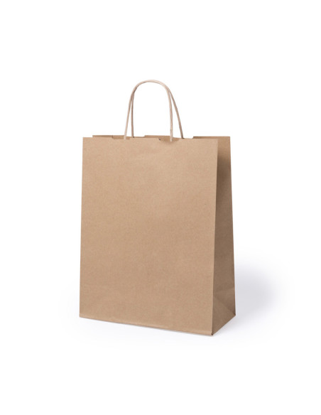 BOLSA DE PAPEL ASA RETORCIDA 23x21+8 ANÓNIMA KRAFT RECICLADO (CAJA 300 UDS.)