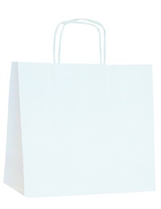 BOLSA DE PAPEL ASA RETORCIDA 32x29+12 ANÓNIMA BLANCO (CAJA 250 UDS.)