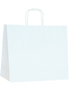 BOLSA DE PAPEL ASA RETORCIDA 42x36+12 ÁNONIMA BLANCO (CAJA 250 UDS.)