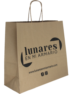 BOLSA DE PAPEL ASA RETORCIDA 42x36+12 PERSONALIZADA KRAFT RECICLADO (CAJA 250 UDS.)