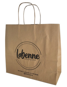 BOLSA DE PAPEL ASA RETORCIDA 23x21+8 PERSONALIZADA KRAFT RECICLADO (CAJA 250 UDS.) 2