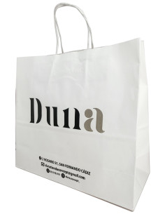 BOLSA DE PAPEL ASA RETORCIDA 23x21+8 PERSONALIZADA BLANCO (CAJA 250 UDS.) 2
