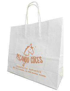 BOLSA DE PAPEL ASA RETORCIDA 32x29+12 PERSONALIZADA BLANCO (CAJA 250 UDS.) 2