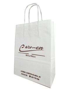 BOLSA DE PAPEL ASA RETORCIDA 18x24+8 PERSONALIZADA BLANCO (CAJA 400 UDS.) 2