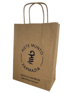 BOLSA DE PAPEL ASA RETORCIDA 18x24+8 PERSONALIZADA KRAFT RECICLADO (400 UDS.) 2