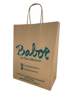 BOLSA DE PAPEL ASA RETORCIDA 32x41+12 PERSONALIZADA KRAFT RECICLADO (CAJA 250 UDS.) 2