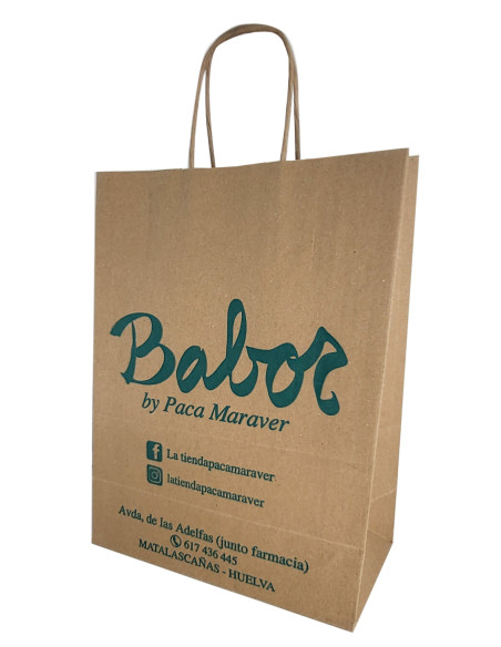 BOLSA DE PAPEL ASA RETORCIDA 32x41+12 PERSONALIZADA KRAFT RECICLADO (CAJA 250 UDS.) BOLSA DE PAPEL ASA RETORCIDA 32x41+12 PERSONALIZADA KRAFT RECICLADO (CAJA 250 UDS.)