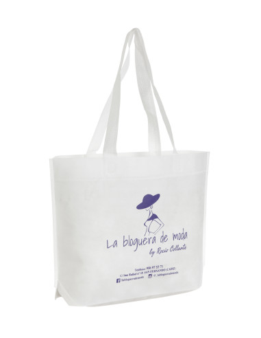 BOLSA TERMOSELLADA MAR FUELLE BASE PERSONALIZADA 40X35+10 BLANCO (CAJA 250 UDS.)