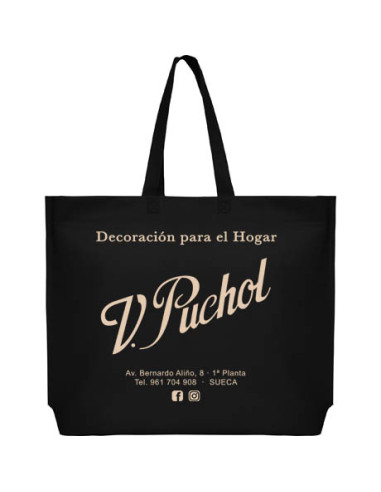 BOLSA TERMOSELLADA MAR FUELLE BASE PERSONALIZADA 40X35+10 NEGRO (CAJA 250 UDS.)