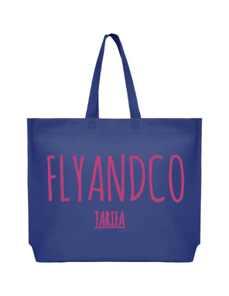 BOLSA TERMOSELLADA MAR FUELLE BASE PERSONALIZADA 40X35+10 AZUL MARINO (CAJA 250 UDS.)