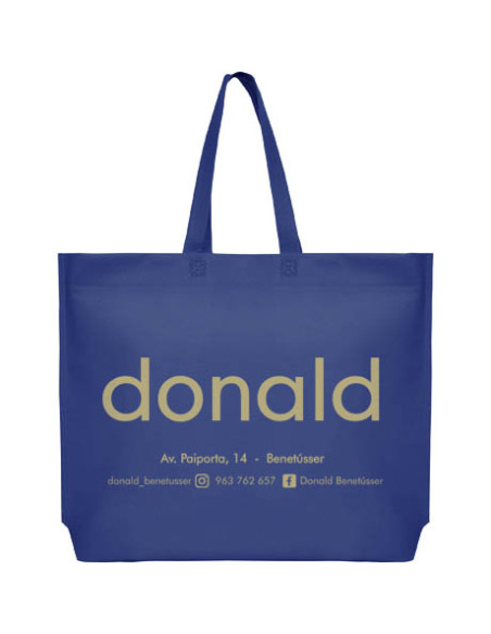 BOLSA TERMOSELLADA MAR FUELLE BASE PERSONALIZADA 40X35+10 AZUL MARINO (CAJA 250 UDS.)