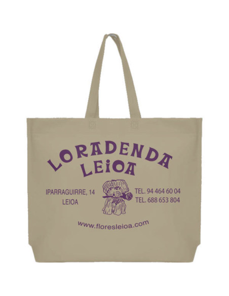 BOLSA TERMOSELLADA MAR FUELLE BASE PERSONALIZADA 54X40+10 CARAMELO (CAJA 250 UDS.)
