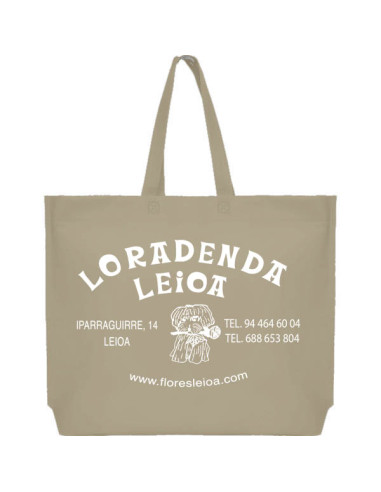BOLSA TERMOSELLADA MAR FUELLE BASE PERSONALIZADA 54X40+10 CARAMELO (CAJA 250 UDS.)