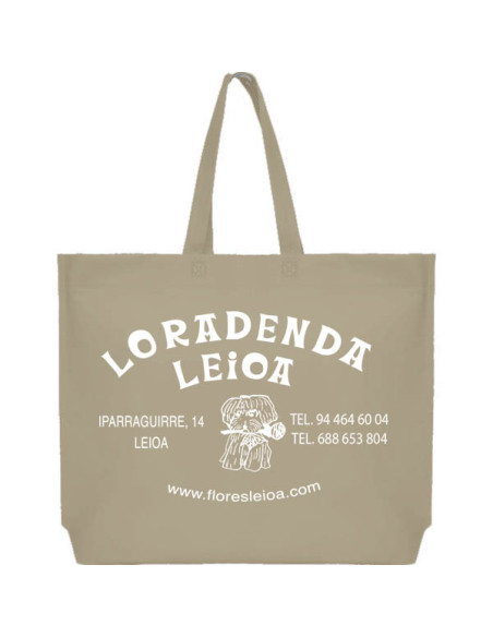 BOLSA TERMOSELLADA MAR FUELLE BASE PERSONALIZADA 54X40+10 CARAMELO (CAJA 250 UDS.)