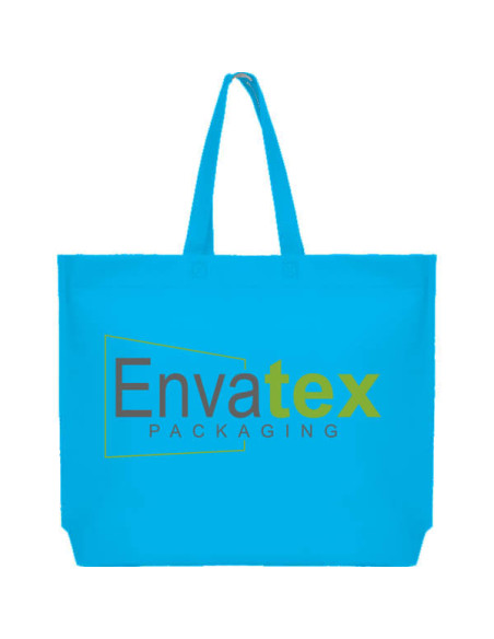 BOLSA TERMOSELLADA MAR FUELLE BASE PERSONALIZADA 54X40+10 CELESTE (CAJA 250 UDS.)