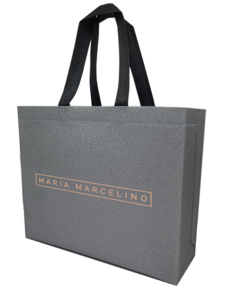 BOLSA TERMOSELLADA GLITTER GRIS PERSONALIZADA 40x34+14 (CAJA 250 UDS.)