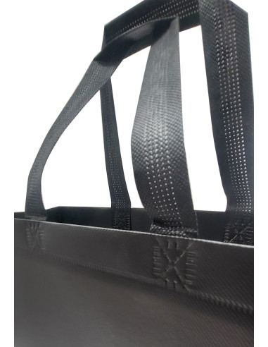 BOLSA TERMOSELLADA CON FUELLE LAMINADA ANONIMA 30X25+10 NEGRO (CAJA 250 UDS.)