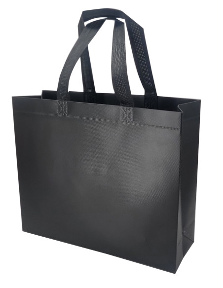 BOLSA TERMOSELLADA CON FUELLE LAMINADA ANONIMA 30X25+10 NEGRO (CAJA 250 UDS.)