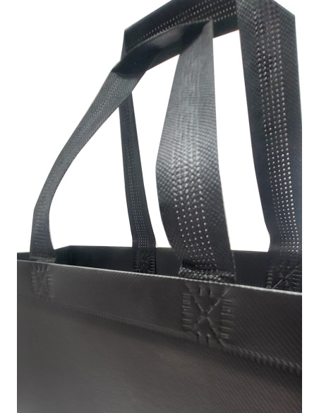 BOLSA TERMOSELLADA CON FUELLE LAMINADA ANONIMA 40X34+14 NEGRO (CAJA 250 UDS.)