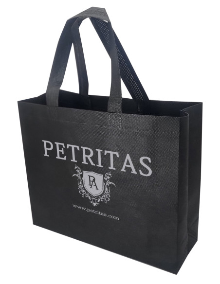 BOLSA TERMOSELLADA CON FUELLE SIN LAMINAR PERSONALIZADA 30x25+10 NEGRO (CAJA 250 UDS.)